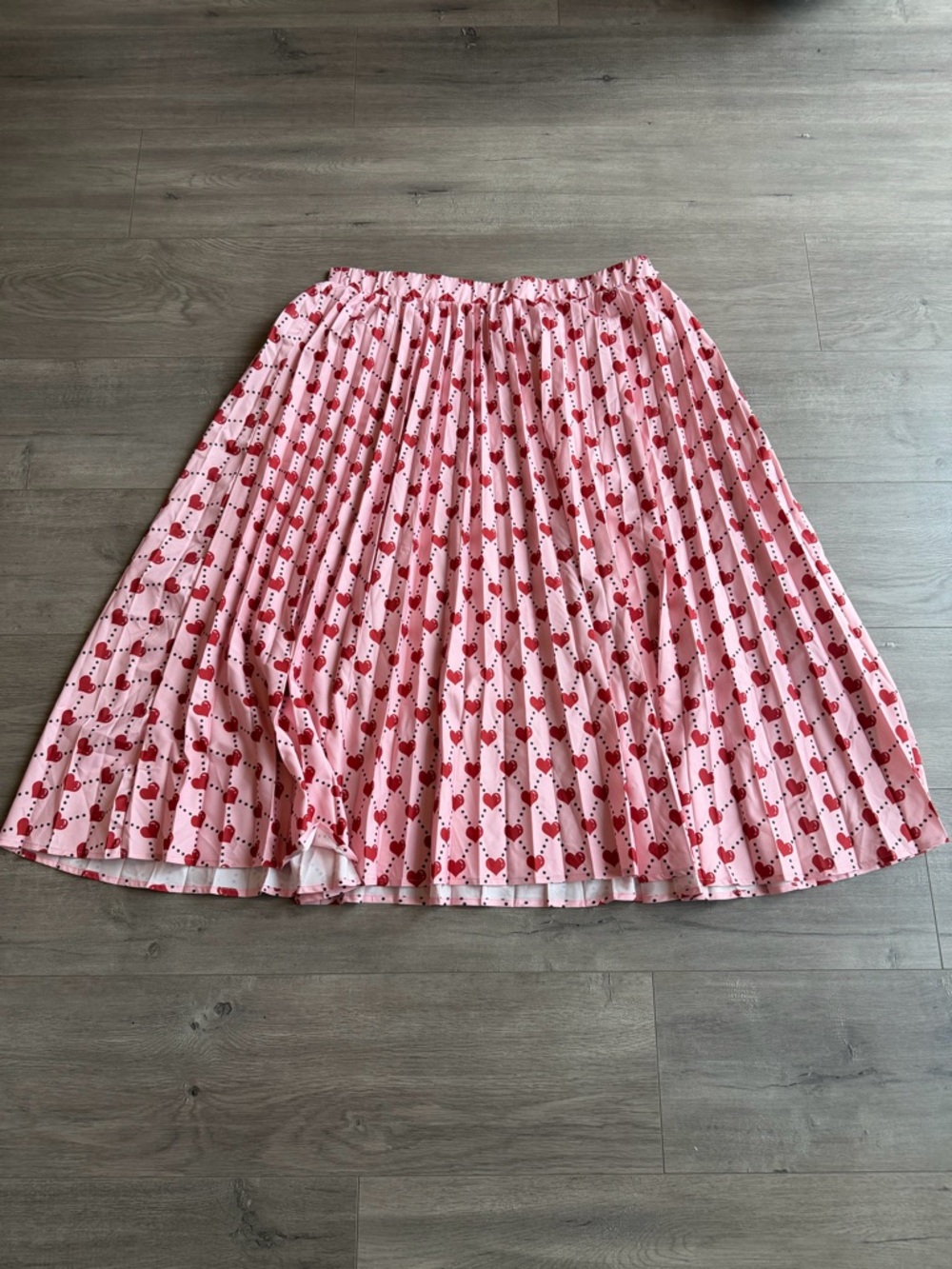 SHEIN Clasi Plus Size Women Heart Pattern Pleated Skirt - size 2XL - Picture 6 of 6